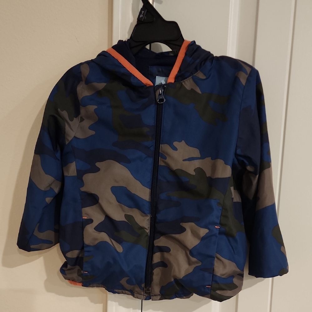 GAP Kids Camouflage Raincoat - Blue and Brown
